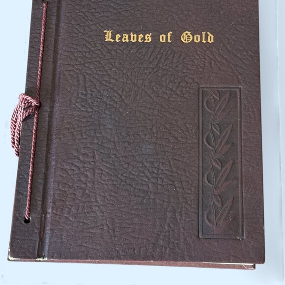 Vtg Leaves of Gold Book 1948 Revised Edition Inspirational Prayers Leatherette - Picture 1 of 6